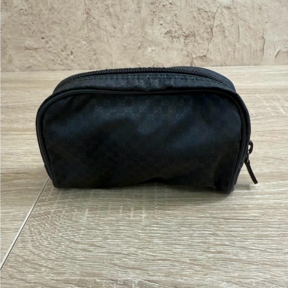 Gucci Black Microguccisima Nylon Mini Toiletry Pouch